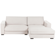 Corner Sofa RENDERS Fabric Light Beige Left Hand