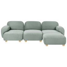 AMLI 3 Seater Modular Sofa Light Green Fabric with Ottoman