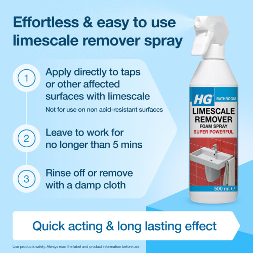 HG HG Limescale Remover Foam Spray Super Powerful, Bathroom & Kitchen 1