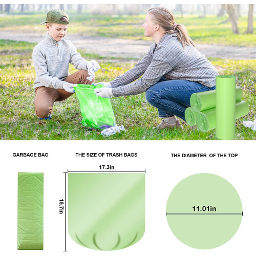 Compostable Caddy Liners 80 Counts, 5L Biodegradable Bin Bags 1.2 2
