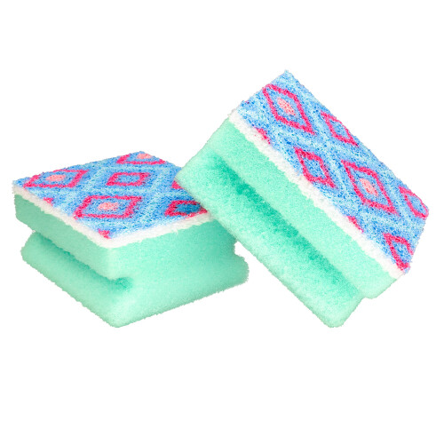 Spontex Washups Mosaik Non Scratch Sponge Scourer, Pack of 2, 2