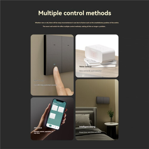 Tuya Zigbee  Wall Light  Aluminum Alloy Panel Push Button 1 2 3 4 Gangs App Voice Remote Control 4 2