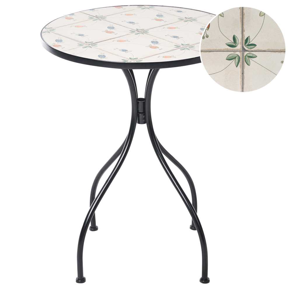 Beliani Bistro Table Carona 60 Cm 60 Cm Metal Black
