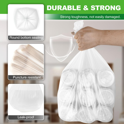 PANSUN Selected 100 Counts Small Bin Bags,5l Bin Liners,42cm*50cm 1
