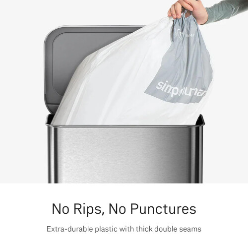 simplehuman Code K 100 Liners, 50% Recycled Custom Fit Bin Bags in 1