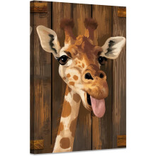 Tableau mural girafe mignonne décoration pour chambre d’enfant 40x60 cm — affiche animaux, décoration maternelle