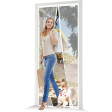 Magnetic Mosquito Net for Balcony Door, No Drilling 145x215 cm White — magnetic door mosquito net, drill free balcony mosquito net