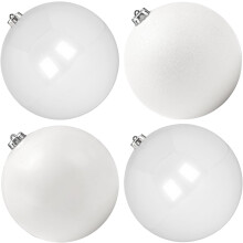 Christmas Ornaments Set of 2 Large 20 cm Elegant White — christmas baubles 20 cm, set of 2 baubles, white premium baubles, unbreakable xxl baubles