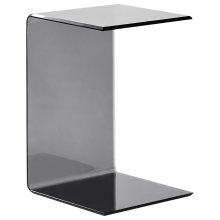 Side Table LOURDES Tempered Glass Black