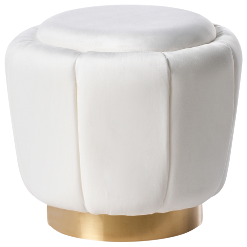 Beliani Pouffe IRVING Velvet White