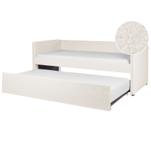 Trundle Bed Boucle TROYES 90 x 200 cm (EU Single) Light Beige