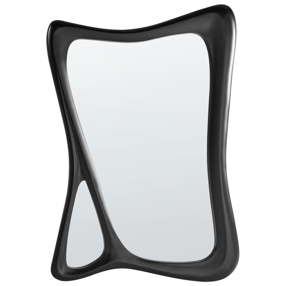 Beliani Wall Mirror Lanester 70 Cm 100 Cm Black
