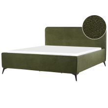 Bed Boucle VALOGNES 180 x 200 cm (EU Super King) Dark Green