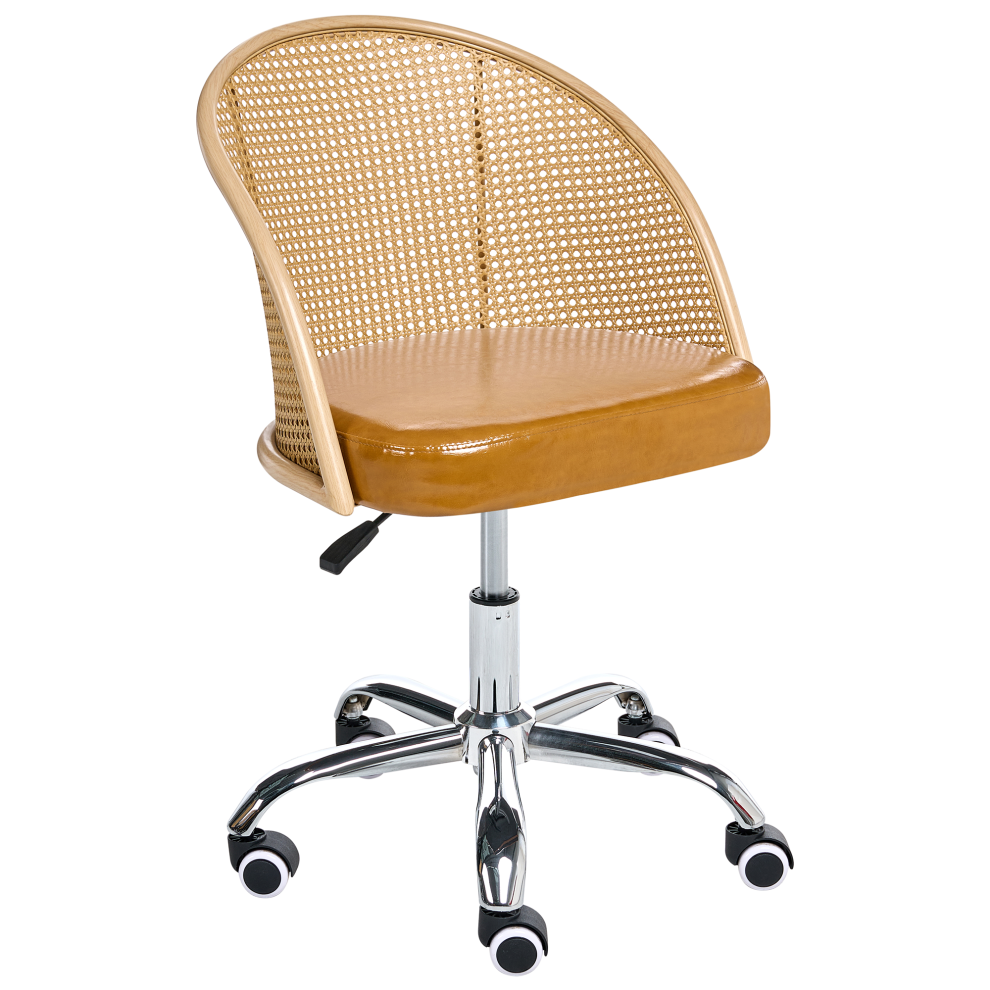 Beliani Desk Chair Baltimore Faux Leather Brown