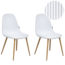 Set of 2 Dining Chairs HILDEN Corduroy White