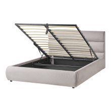 Ottoman Bed BONIFACIO Faux Linen Grey 140 x 200 cm (EU Double)