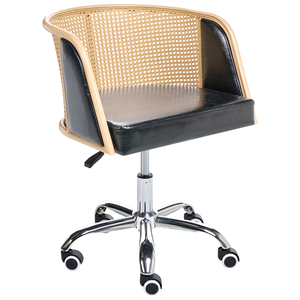 Beliani Desk Chair Elkhart Faux Leather Black