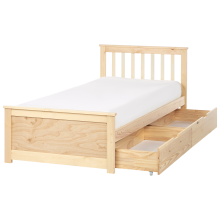 Bed with 2 Drawers OLENDON Pine Wood Light Brown 90 x 200 cm (EU Single)