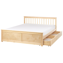 Bed with 2 Drawers OLENDON Pine Wood Light Brown 160 x 200 cm (EU King Size)