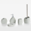 Beliani 5-Piece Bathroom Accessories Set COATA Light Grey 1