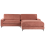 Beliani Corner Sofa 3 Seater MALOY Fabric Red Left Hand 1