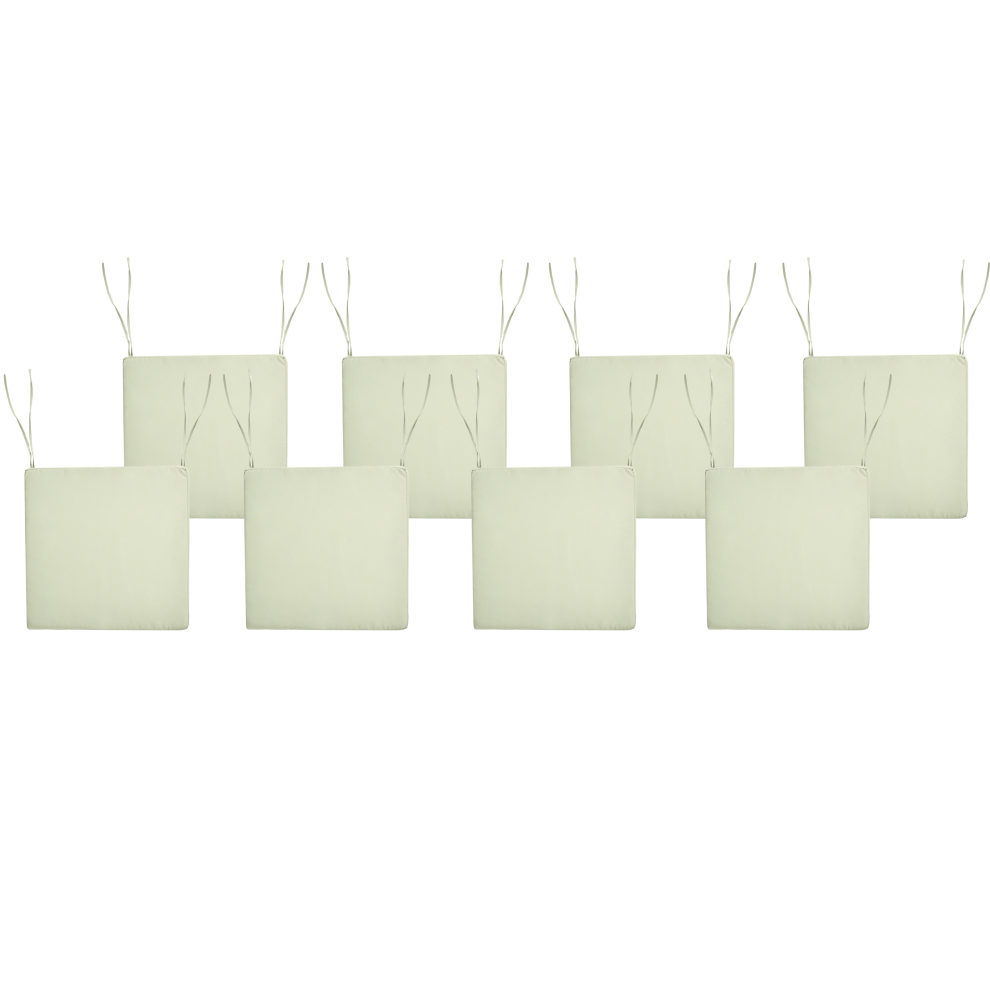 Beliani Set Of 8 Garden Chair Cushions Sassari Premium 46 X 46 Cm Light Green