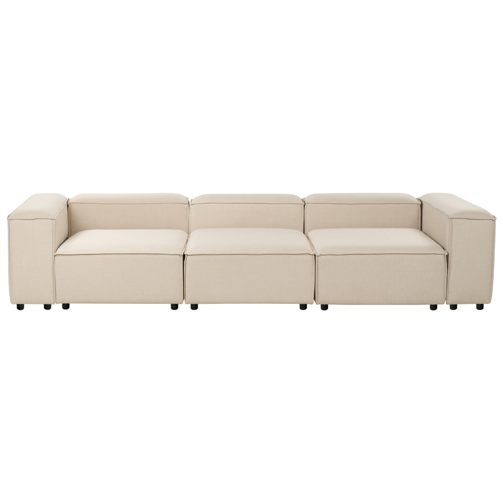 Beliani Modular Sofa 3 Seater Ardal Beige Fabric