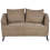 Beliani Sofa 2 Seater HOBRO Fabric Light Brown 1