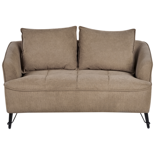 Beliani Sofa 2 Seater HOBRO Fabric Light Brown