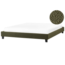 Bed without Headboard Boucle ROANNE 180 x 200 cm (EU Super King) Dark Green