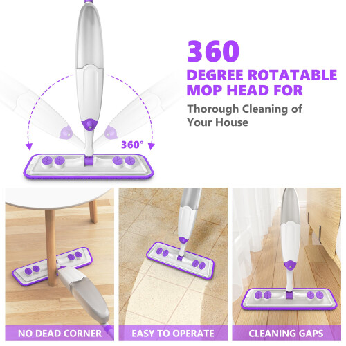 Microfibre Spray Mops for Floor Cleaning, Hardwood Spray Mop with 1