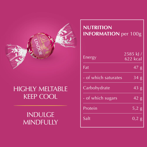 Lindt Lindt Lindor Raspberry and Cream Chocolate Truffles – 200g Box 2