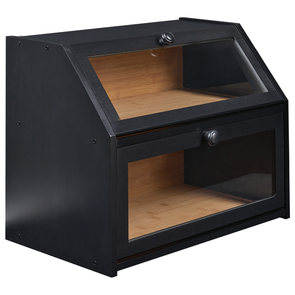 Beliani Bread Bin Croute Bamboo Black
