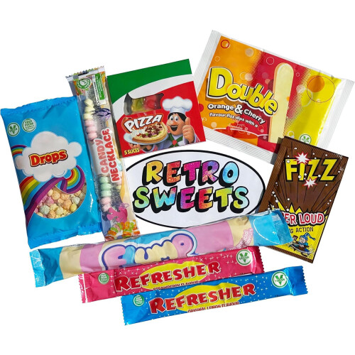 Retro Sweets Gift Box. Packed with Sweet. Hamper Letterbox Gift for 1