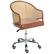 Desk Chair REDDING Faux Leather Brown