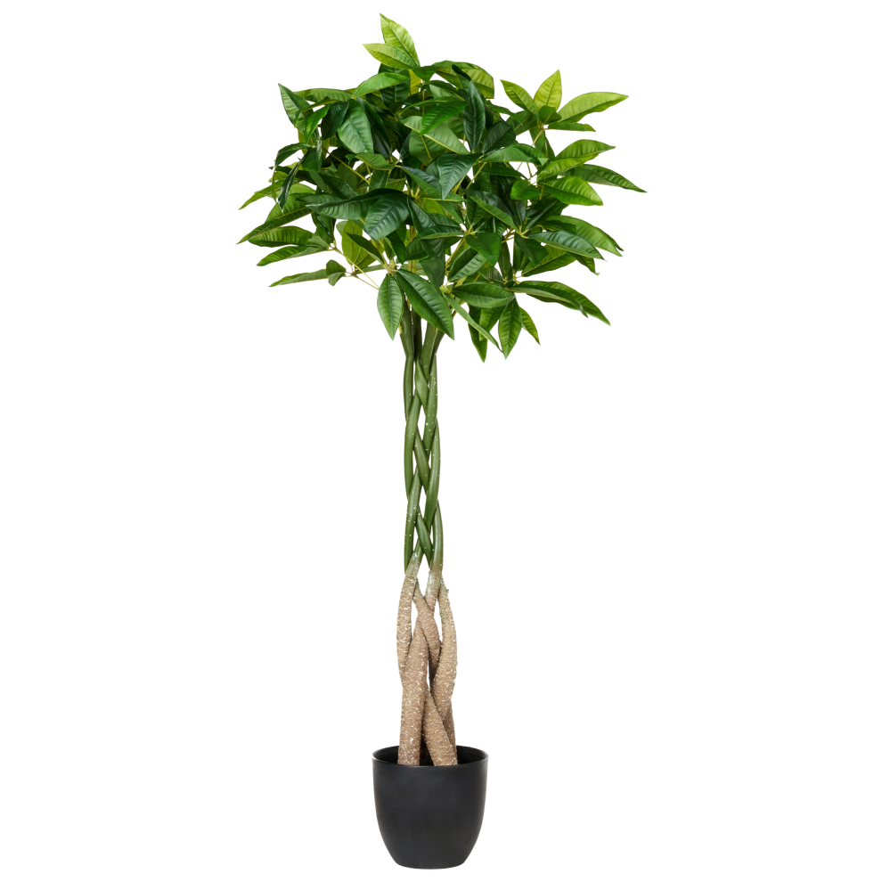 Beliani Artificial Plant Pachira Tree 120 Cm Green