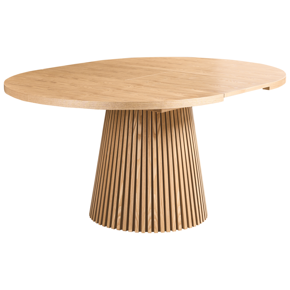 Beliani Extending Dining Table Moore Light Ash Wood 120/160 Cm 120 Cm