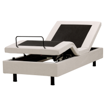 Adjustable Bed without Headboard Fabric CASTELLAN 80 x 200 cm (EU Small Single) Light Beige