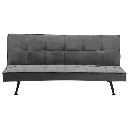 Beliani Sofa Bed 3 Seater HASLE Fabric Dark Grey