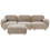 Beliani Modular Sofa 3 Seater AMLI Beige Fabric with Ottoman 1