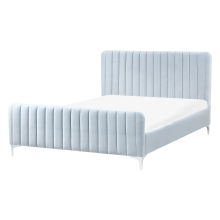 Bed Velvet LUNAN 140 x 200 cm (EU Double) Light Blue