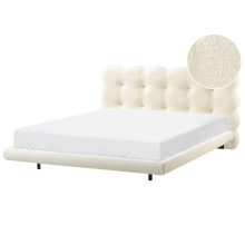 Bed Boucle SOULISSE 160 x 200 cm (EU King Size) Off-White