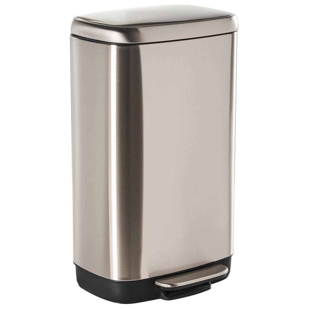 Beliani Pedal Waste Bin 30 L Ecocollect Metal Silver