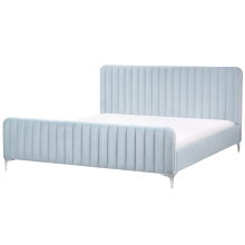 Bed Velvet LUNAN 180 x 200 cm (EU Super King) Light Blue