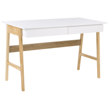 Home Office Desk THESLAY Light Brown/ White 120 cm 60 cm