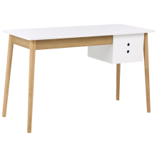 Home Office Desk FENESTRA Light Brown/ White 120 cm 50 cm
