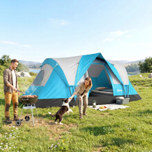 Outsunny 5-6 Man Camping Tent, Water Resistant Hiking Shelter