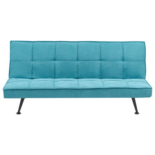 Beliani Sofa Bed 3 Seater HASLE Fabric Sea Blue