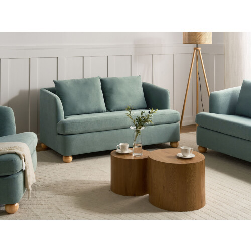 Beliani Sofa 2 Seater RATTVIK Fabric Light Green 1