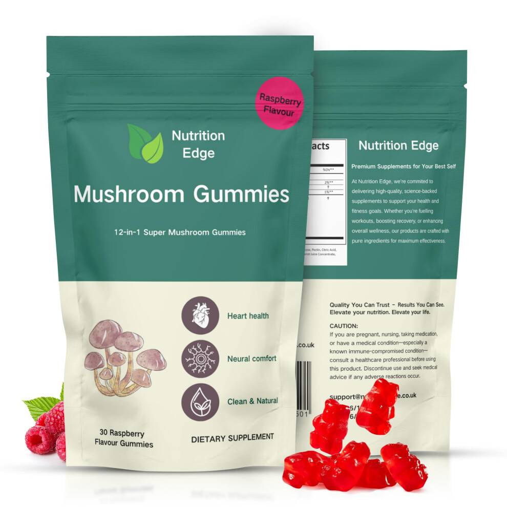 Nutrition Edge 12-In-1 Mushroom Gummies With LionâS Mane, Reishi & Enoki Â Brain,